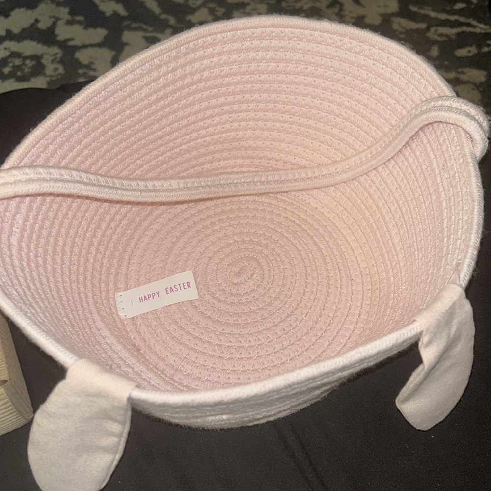 NWT Large Pink Bunny w/Ears Basket - Picture 3 of 8